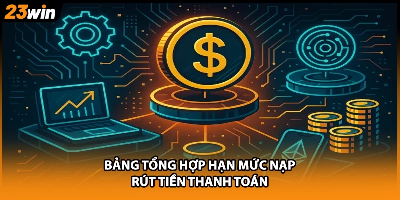 Bảng tổng hợp hạn mức nạp rút tiền thanh toán