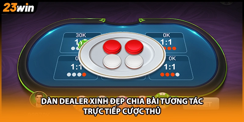 Dàn Dealer xinh đẹp chia bài tương tác trực tiếp cược thủ