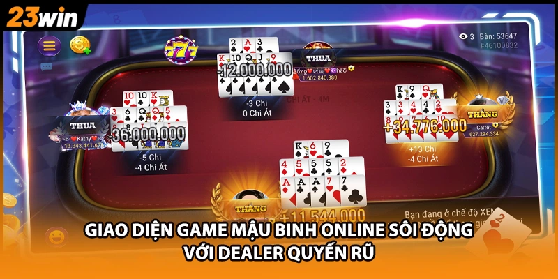 Giao diện game mậu binh online sôi động với dealer quyến rũ