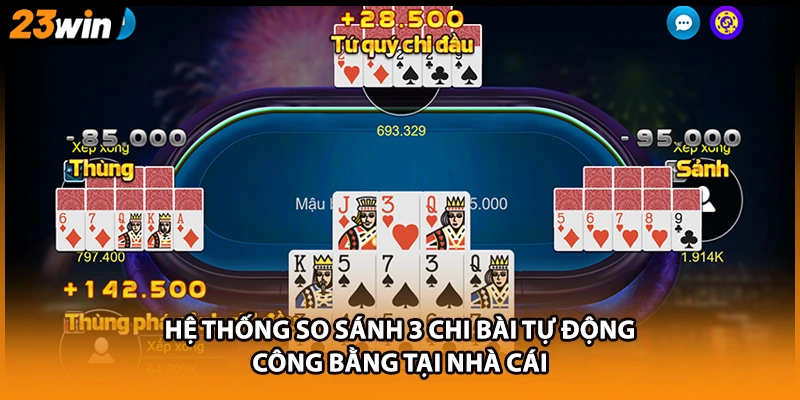 Hệ thống so sánh 3 chi bài tự động công bằng tại nhà cái